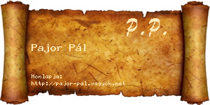 Pajor Pál névjegykártya